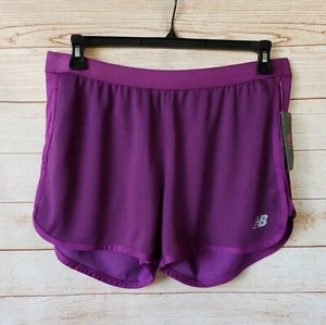 New Balance Fast Drying Women's Sports Workout Shorts Size Large Purple Running - Picture 1 of 11