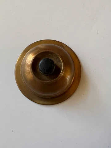 Vintage Brass Doorbell Cover 1-1/2" Architectural Salvage Cover