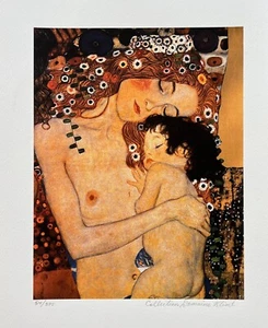 Gustav Klimt MOTHER AND CHILD Facsimile Signed Limited Edition Giclee 16" x 12" - Picture 1 of 6