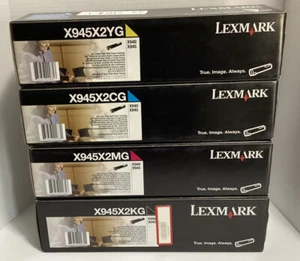 4PK Lexmark X940 X945 High Yield Toner  X945X2MG X945X2YG X945X2KG X945X2CG - Picture 1 of 3