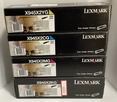 4PK Lexmark X940 X945 High Yield Toner  X945X2MG X945X2YG X945X2KG X945X2CG - Image 1 of 3