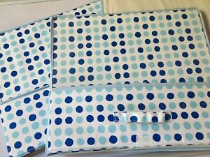 2 Unbranded EUC Square LRG Blue Polka Dots Foldable Fabric Cubes Multi Purposes