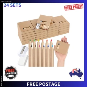24 Set Mini Colored Pencils Bulk for Kids Drawing Portable Short Coloring Tool - Picture 1 of 7