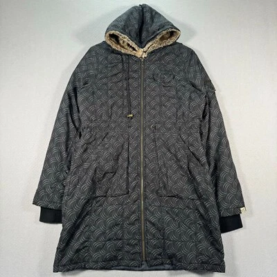 Chaqueta Abrigo Billabong Mujer XL Negra Piel Capucha Impermeable Lluvia Larga Exterior Foto 1 de 4