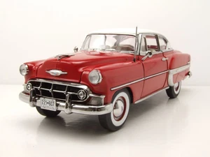 Chevrolet Bel Air Hardtop Coupe 1953 Rojo Blanco Modelo De Coche 1:18 Sun Star - Imagen 1 de 11