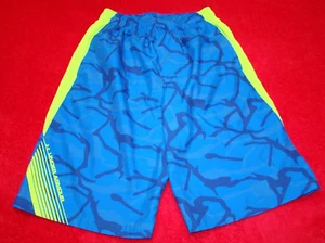 Under Armour Boys Size Large Swim Trunks Shorts Swimwear Royal Blue Neon Yellow - Picture 1 of 5