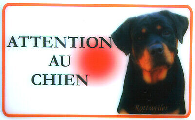 Rottweiler Plaque ATTENTION AU CHIEN Panneau Avertissement Pancarte Po4 • 10€