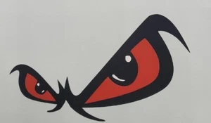 6"  RED Angry Eyes Fear Laptop bumper Car Window Diecut Vinyl Decal sticker 3M - Bild 1 von 4