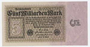 Billete de banco Alemania 5000000000 Mark 1923 Pick 115.a aUNC casi sin circular - Imagen 1 de 2