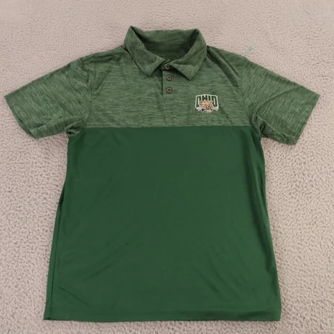 Ohio Bobcats Polo Shirt Mens Medium Green Polyester Augusta Football Cover