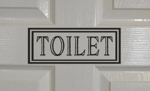 Toilet Door Decal, Matt Vinyl Decal Sticker for Toilet Room Door, Home Décor. - Picture 1 of 5