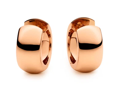 Brinco de argola pequeno Bucherer joias finas ouro rosa polido 18K - Imagem 1 de 4