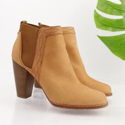 Joie Womens Chelsea Boot Size 37.5 7.5 Tan Leather Block Heel Bootie Pull On - Image 1 of 4