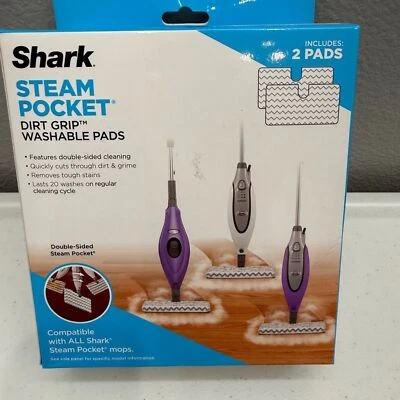 Almohadillas lavables de microfibra para limpieza de fregona rectangular con agarre de suciedad de bolsillo de vapor de tiburón Foto 1 de 4