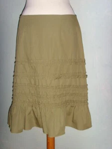 Morgan de toi___Rock / Rüschen khaki knielang ausgestellt Größe 40 L NEU - Bild 1 von 1