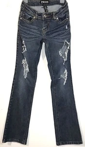 Sulfr Denim Destroyed Ripped Jeans Size 7 Medium Wash EUC - Picture 1 of 11