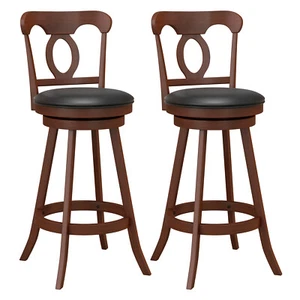 2PCS Bar Stools 30" Swivel Bar Height Chairs with Footrest for Kitchen Pub - Picture 1 of 8