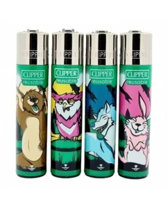 Accendini clipper large collezione completa Wild Clan 4 da 4 pezzi ricaricabile - Imagen 1 de 1