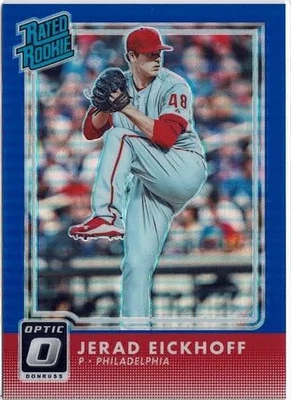 2016 Panini Donruss Optic Jerad Eickhoff Phillies Rated Rookie Blue /149 Card 63 - Image 1 of 2