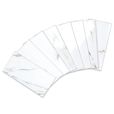  Salpicadero pelar y pegar 3 x 6 pulgadas 3D PVC 100 quilates pulido dorado Foto 1 de 4