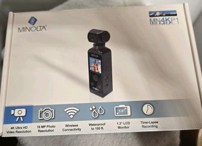 Minolta MN4KP1 16MP Waterproof Case Pocket Camcorder 4K Video Wide Angle Lens - Image 1 of 4