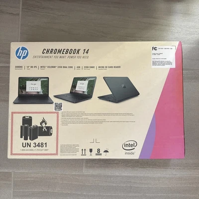 HP 14-ca023nr 14 inch (32GB, Intel Celeron, 1.10 GHz, 4GB) Chromebook - 4BS38UA - Image 1 of 3