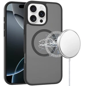 For iPhone 16 PRO MAX Case Magnet Circle Soft Touch Translucent +Tempered Glass - Picture 1 of 21