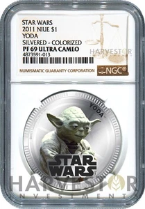 2011 STAR WARS: YODA - SILVER CLAD COIN - NGC PF69 ULTRA CAMEO - Picture 1 of 2