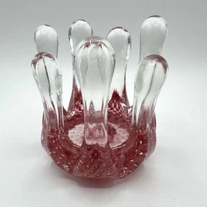Kerzenständer Kerzenhalter Glas Rosa Pink Kontrollierte Luftblasen Glaskunst - Bild 1 von 8
