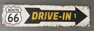 Route 66 Drive In Blechschild 40 x 10 cm Vintage Garage Mann Höhle Schuppen Garten USA - Bild 1 von 2