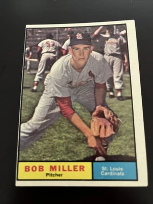 1961 Topps Béisbol Bob Miller #314 Cardenales de San Luis EX Foto 1 de 2