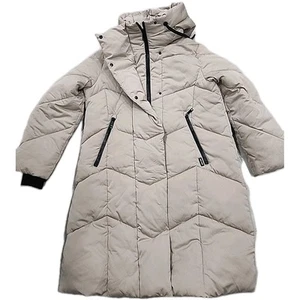 Women's Nine West Duvet Puffer Coat With Hood Beige Ivory Sz XL - Picture 1 of 9