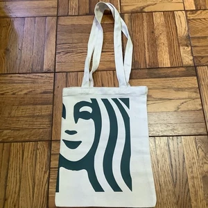 Starbucks Logo Canvas Tote - Lunch bag- Market Bag - Measures 11"w x 13"h - Picture 1 of 4