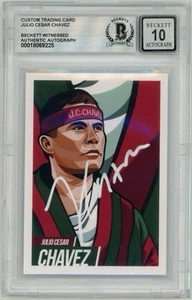 Julio Cesar Chavez Signed Custom Trading Card Art Series #1 Beckett 10 AUTO - Picture 1 of 2