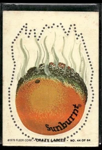 1979 Fleer Crazy Labels #44a Sunburnt Oranges Stati Uniti fallimento sul retro - Foto 1 di 2