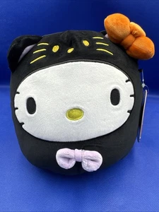 AUTHENTIC Squishmallows Sanrio Hello Kitty Black Cat Plush 8" Halloween 2024 NWT - Picture 1 of 7