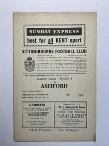 Sittingbourne v Ashford; Southern League, 10th October 1959 - Picture 1 of 3