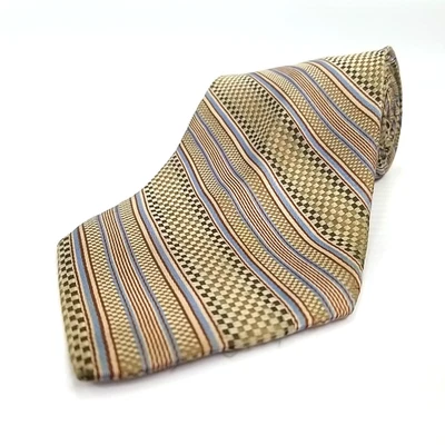 Corbata de lujo Farentino Ferre corbata geométrica a rayas tejida seda 62" x 4" Foto 1 de 4