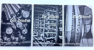 Werner Gräff: Menschen an der Arbeit - 3 Bände 1934 Fotobuch Peterhans Bauhaus - Bild 1 von 4