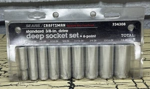 VTG Craftsman 3/8" Drive 9pc SAE 6pt Deep Socket Tool Set 34308 - Bild 1 von 12