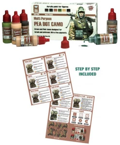 Andrea Miniatures WW2 Pea Dot Pattern Camo Camouflage Paint Set 6 Bottles - Picture 1 of 1