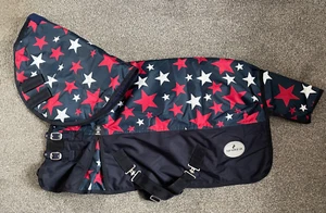 350g TURNOUT RUG WITH SEPARATE NECK NEW BLUE STAR 600D WATERPROOF 4'9"-7'3" - Picture 1 of 2
