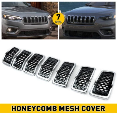 For 2019-2023 Jeep Cherokee Front Bumper Upper Grille Inserts Honeycomb Grill - Изображение 1 из 4