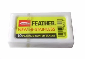 100 Feather New Hi Stainless double edge razor blades - Picture 1 of 1