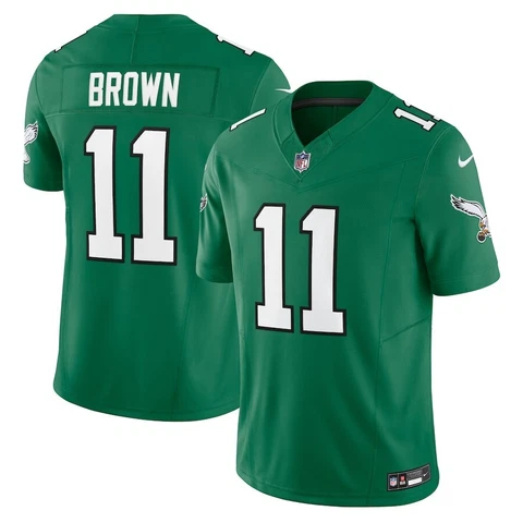 Men's Philadelphia Eagles A.J. Brown #11 Green Player Game Stitched Jersey NWT Cover