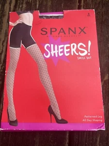 Spanx Sara Blakely Sheers Shaper Pantyhose Swiss Dot Sz A Black Style #397 NEW - Picture 1 of 3