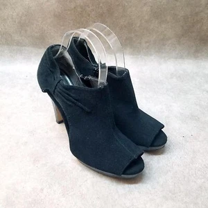 Westies Womens Granada Size 8.5 Black Leather Peep Toe Ankle Boot Shooties Hee - Picture 1 of 11