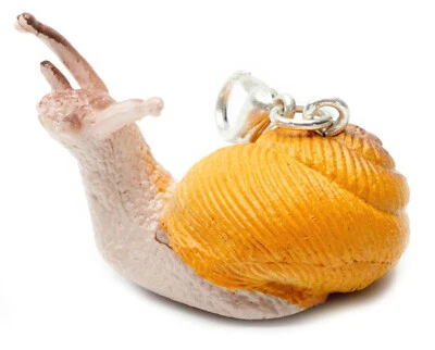 Schnecke Charm Zipper Pull Anhänger Miniblings Weinbergschnecke beige orange - Bild 1 von 4
