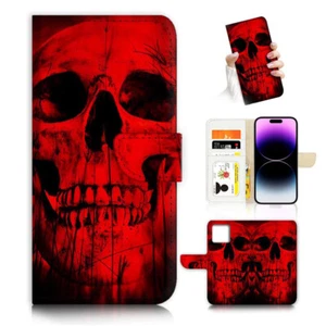 ( For Oppo A60 5G Only ) Wallet Flip Case Cover AH26720 Red Skull - Photo 1 sur 7