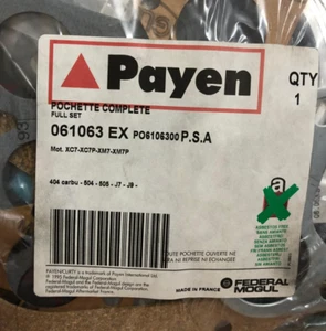 FULL ENGINE GASKET SET 061063 PAYEN GM712 FOR PEUGEOT J7 J9 404 504 505 GR XC7 - Picture 1 of 7